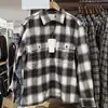 Camisa de Franela a Cuadros con Doble Bolsillo Manga Larga para Hombre Mujer Camisa de Aire Acondicionado 488795/486615/488794