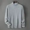 %Suéter de cachemira, nuevo suéter de punto trenzado de cuello redondo para hombre, engrosado para otoño e invierno, suéter básico simple de punto, suéter cálido