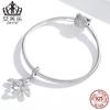 Evelor Original S925 Sterling Silver Colorful Bee Pingente Pulseira Banhado a Platina Zircon Crystal Oil Drop Insect Pingente