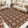 Alfombra Transfronteriza Geométrica de Lujo Ligero Estilo Americano, Rayas Simples, Lavable, Antideslizante, Adecuada para Sala de Estar y Dormitorio, Plegable
