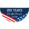 Venda Quente Transfronteiriça Aniversário de 250 Anos do Dia da Independência Americana Bandeira Semicircular Bandeira para Pendurar ao Ar Livre Bandeira em Forma de Leque Arranjo de Decoração