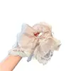 Pañuelo Cuadrado de Encaje Dulce Estilo Girly para el Cabello, Cuerda para el Cabello con Lazo Elegante, Suave Accesorio para el Cabello, Cuerda para el Cabello Bordada con Encaje