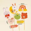 Decoraciones para pastel de cumpleaños de niños de moda roja te desean un feliz cumpleaños tarjeta de oso adorno para hornear