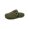Mocasines de peluche para mujer sin cordones, nuevos zapatos de algodón para otoño e invierno, zapatos Birkenstock de lana de cordero, blanco roto