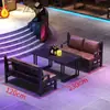 Bancada de Sofá Estilo Industrial Mesa e Cadeiras para Restaurante Bar Combinação de Mesa e Cadeiras Comercial Bar Loja de Churrasco Loja de Hot Pot em Forma de U em Forma de L Recepção