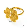 Nuevo Anillo Geométrico de Flor de Acero Inoxidable Transfronterizo de Alta Gama de Acero de Titanio, Joyería de Moda de Oro de 18K que No se Desvanece