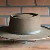Venta Directa de Fábrica Sombrero de Fieltro de Oveja, Elegante Sombrero Pork Pie, Sombrero de Fieltro de Lana Pura de Color Sólido con Ala Ancha