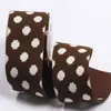 Fita de tecido de sarja com estampa de flor de um lado, onda inglesa e bolinhas para laço DIY, acessórios de cabelo, ponteira de cadarço, decoração de chapéu