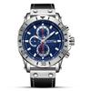 Reloj Miguel Reloj de Moda para Hombre Deportivo Multifuncional Cronógrafo de Tres Ojos Cuero Genuino Combinable Reloj de Cuarzo para Hombre