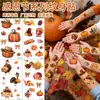 Pegatinas de Tatuaje de Acción de Gracias Europeo y Americano Transfronterizas Pavo Calabaza Dibujos Animados Pegatinas de Maquillaje para Niños Tatuaje de Fiesta de Cena