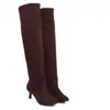 Uma geração de botas de veludo fosco para primavera e outono botas de comércio exterior botas de cano alto botas de salto grosso S476