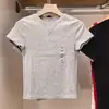 Modelo de Colaboração/Camiseta Feminina Redonda de Manga Curta/Algodão de Manga Curta Cor Sólida Slim Fit Top Curto Camiseta de Estilo Simples 484001