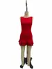 2026 Nueva Moda Transfronteriza Ropa para Mujer Estilo Europeo y Americano Ajuste Delgado Personalidad Falda Plisada Sin Mangas Cuello Redondo Color Sólido Vestido Corto