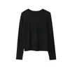 Camiseta Básica Branca Redonda de Manga Longa Xiaomi Yinuo Simples para Mulheres, Outono e Inverno Espessada Slim Fit Versátil 11096