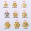 Color oro de 18K con incrustaciones de circonitas, cuentas espaciadoras de toroide hueco, espaciador con capuchón de flor pequeña, accesorios de abalorios hechos a mano para bricolaje, venta al por mayor