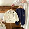 Novo Conjunto Masculino Estilo Coreano Estilo Academia Jaqueta de Baseball Calça Jogger Conjunto de Duas Peças Roupas de Outono para Bebê Menino Fabricante