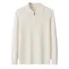Suéter de Cachemir Puro 2026 Otoño e Invierno Cuello Polo Suéter Básico para Hombres de Mediana Edad Casual de Negocios Jersey Venta al por Mayor Transfronteriza