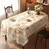 Toalha de Mesa Estilo Americano, Toalha de Mesa Oval, Impermeável, à Prova de Óleo, Tecido de Cobertura Lavável, Luxo Leve, Atmosfera de Alto Padrão, Toalha de Mesa para Mesa de Centro