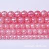 Fundición Ming comercio rosa rojo chapado grieta cuentas sueltas imitación palomitas de maíz Cristal cuentas redondas accesorios pulsera collar joyería al por mayor