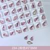 Arte de Uñas Diamantes de Cristal Irregulares Rosa de Fondo Puntiagudo, Diamantes de Corazón Inclinados, Decoraciones para Uñas de Gota de Agua con Forma de Hacha, Aurora
