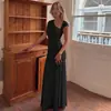 Vestido de Moda para Mujer Amazon Delgado Sexy Color Sólido Hueco Cintura Ceñida Plisado Sin Mangas Temperamento Línea A