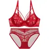 Conjunto de Sujetador Push-Up de Encaje Sexy para Mujer, Estilo Delgado de Verano, Sujetador Reductor para Busto Grande, Espalda Hermosa, Conjunto de Sujetador Transpirable Hueco