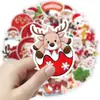 50 Pegatinas Navideñas Decorativas Más Vendidas Transfronterizas, Fundas para Teléfono Móvil, Cajas de Regalo, Pegatinas Decorativas para Cuaderno de Refrigerador, Tazas de Agua