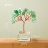 Árvore de Cristal Natural, Árvore da Fortuna de Citrino, Base de Vidro, Tigela do Tesouro, Decoração para Home Office, Ornamento Atrator de Riqueza