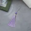 Borla de Cuentas Linglong de 8 cm Nudo Chino de Poliéster Colgante para Disfraz Hanfu Colgante de Metal Marcador de Libros Colgante Pequeño