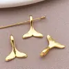 Cuentas, colgantes y dijes perforados en espiral, de estrella de mar y de cola de pez, color dorado y con baño de cobre, con temática oceánica, para pulseras, collares y accesorios de joyería DIY