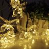 Luces Solares de Cadena con 30 Bombillas LED de Luz Cálida con Forma de Animal para Jardín, Calle, Decoración de Bodas, Carcasa Impermeable, Horas
