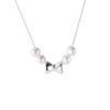 S925 Sterling Silver Bow Colar de Pérolas de Água Doce Simples Suave Doce Clavícula Cadeia Feminino Coração Temperamento Colar