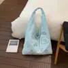 2026 Nova Bolsa Tote de Lona Bordada Estilo Coreano Elegante para Mulheres, Bolsa de Ombro de Grande Capacidade, Bolsa de Mão Versátil para o Dia a Dia