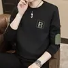 Suéter de gola redonda de alta qualidade masculino Primavera e Outono 2023 novo roupa para atividades ao ar livre roupas de outono marca de moda camiseta de manga comprida camiseta básica Masculino