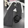 Pantalones de cuadros grises cleanfit para hombre, verano, holgados, estilo perezoso, casual americano, pierna ancha, pierna recta