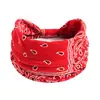 Faixa de Cabelo Colorida Retrô Europeia e Americana Castanha Padrão Paisley Edição Larga Headband Esportes Yoga Headwear Elástico Mulheres
