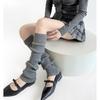 Calcetines de Color Sólido con Rayas Verticales para Otoño e Invierno, Calcetines Holgados, Calcetines Blancos para Pantorrilla Estilo Japonés, Calentadores de Piernas de Punto Cálidos Estilo Perezoso JK en Capas