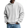 Sitio web independiente transfronterizo europeo y americano ropa de hombre, moda vintage estilo americano para hombre, chaqueta sencilla de color liso con tejido gofrado, cuello alto, con cremallera