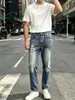 Calça Jeans Rasgada Masculina Hme, Estilo Vintage, Calça Reta Solta, Exclusivamente para Mercados Transfronteiriços Europeus e Americanos, Temu Tiktok