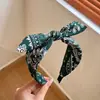Nueva diadema de lazo vintage de cachemira, cinta para el pelo de tela ancha anudada estilo coreano, accesorio para el cabello simple para mujer