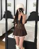 Roupa de Banho Feminina Estilo Coreano para Comércio Exterior Transfronteiriço, Biquíni Cortado de Alta Qualidade, Puro Desejo Sexy, Roupa de Banho de Cintura Alta para Seios Pequenos