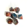 Dados multifacéticos grupo de juego de dados de carrera dados de purpurina tricolor mesa natación carrera porche juego de dados de 7 granos en stock