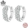Pendientes originales de plata de ley s925 de Amazon, muy populares, con circonitas chapadas en platino y hebillas para las orejas.