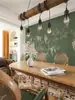 Papel tapiz Beige Bosque Casual Papel tapiz Verde Estilo Campestre Americano Pared de Fondo de TV para Sala de Estar Revestimiento de Pared para Mesita de Noche de Dormitorio