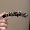 Presilha Banana Plissada Estampa Leopardo Bolinhas Retrô Presilha Vertical de Torção para Rabo de Cavalo de Alta Qualidade na Parte de Trás da Cabeça para Mostrar Volume do Cabelo Presilha Horizontal Acessório de Cabelo