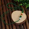 Contas de jade de mão com cordões penduráveis, pontas de cordão em fatia de jade, nó chinês DIY, sachês em estoque, ornamentos de jade e cordões decorativos para pendurar