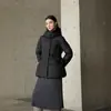 Nueva Chaqueta de Plumón Larga de Corte Ajustado para Mujer Otoño e Invierno, Abrigo Impermeable y Cortavientos a la Moda y Elegante con Capucha 90% Plumón