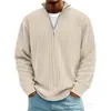 Amazon 2025 Nuevo Otoño e Invierno para Hombre Casual Cuello Alto Cremallera Punto Grueso Manga Larga Sudadera tipo Polo para Hombre