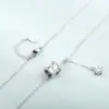 Colar de Prata de Lei S925 com Pingente de Diamante Brilhante em Formato de Cintura Pequena com Franja para Mulheres, Corrente Versátil para Clavícula Design de Atacado Pingente da Moda