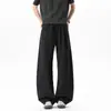 Pantalones casuales de corte diagonal con patrón de espiga y pierna curva, nuevos estilos primavera/otoño para hombres y mujeres, con un diseño de pierna ancha, corte recto y caída fluida, ropa para hombre al por mayor